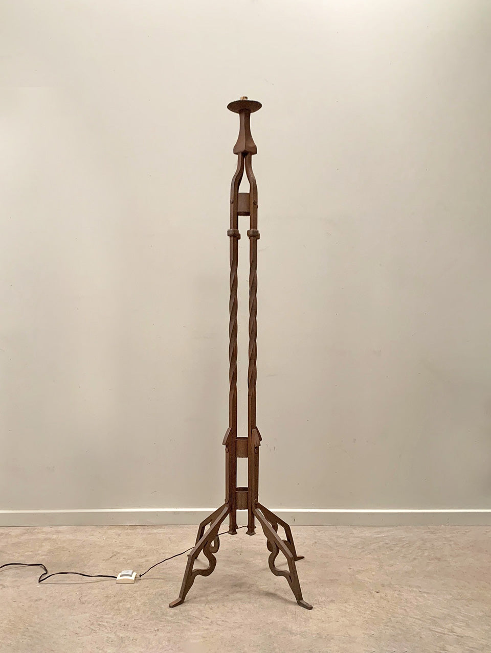 Wrought iron standard lamp