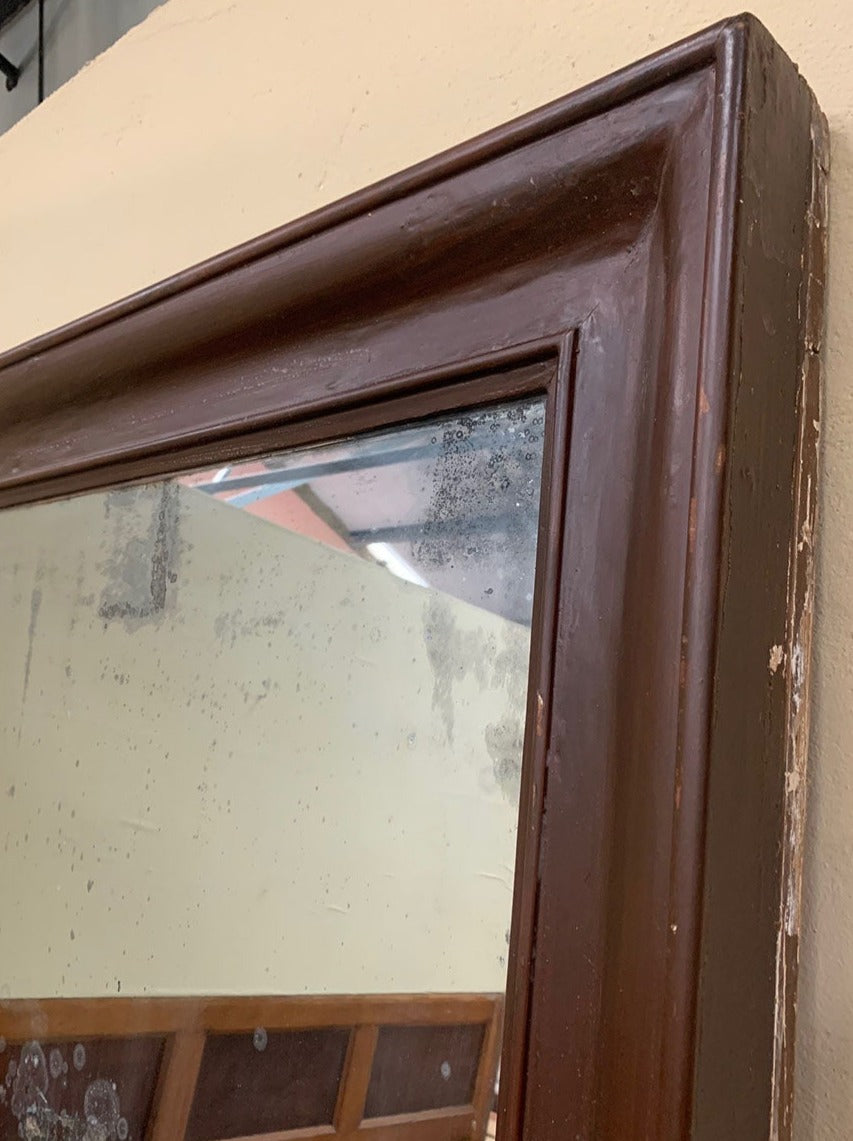 Large painted mirror with foxed plate