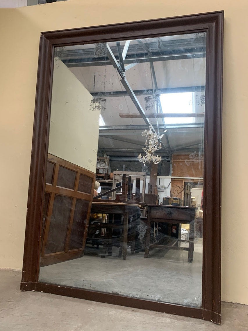 Large painted mirror with foxed plate