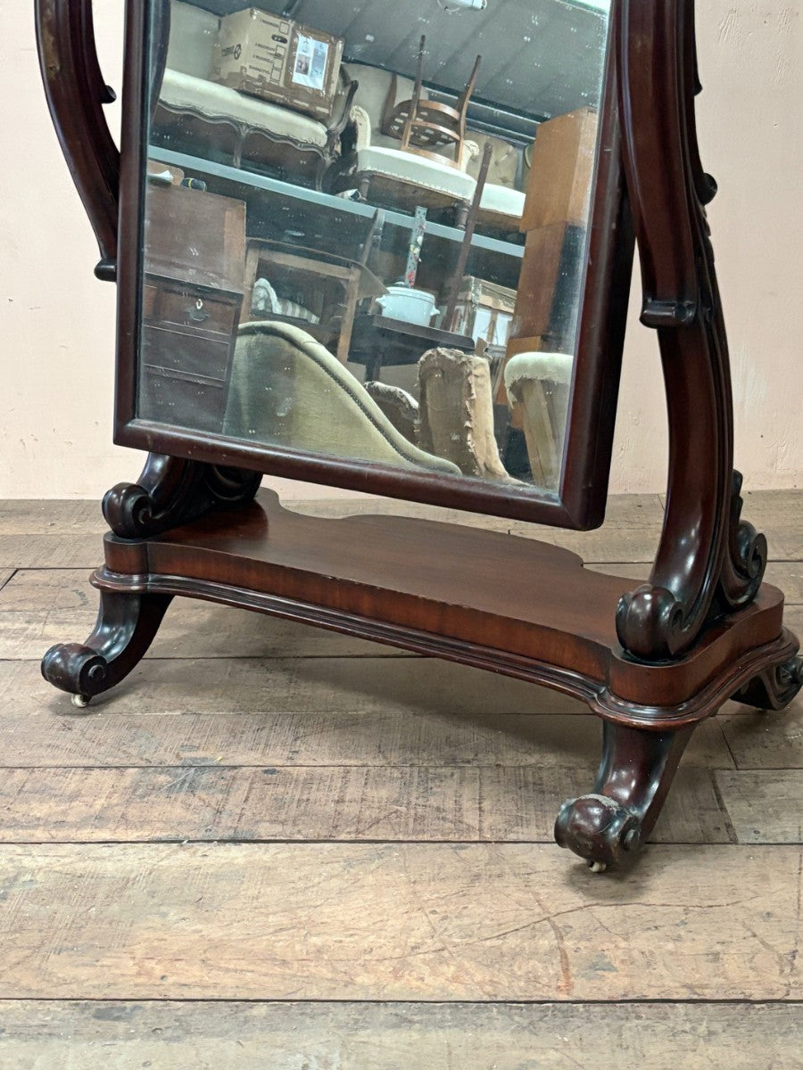 Large mahogany cheval