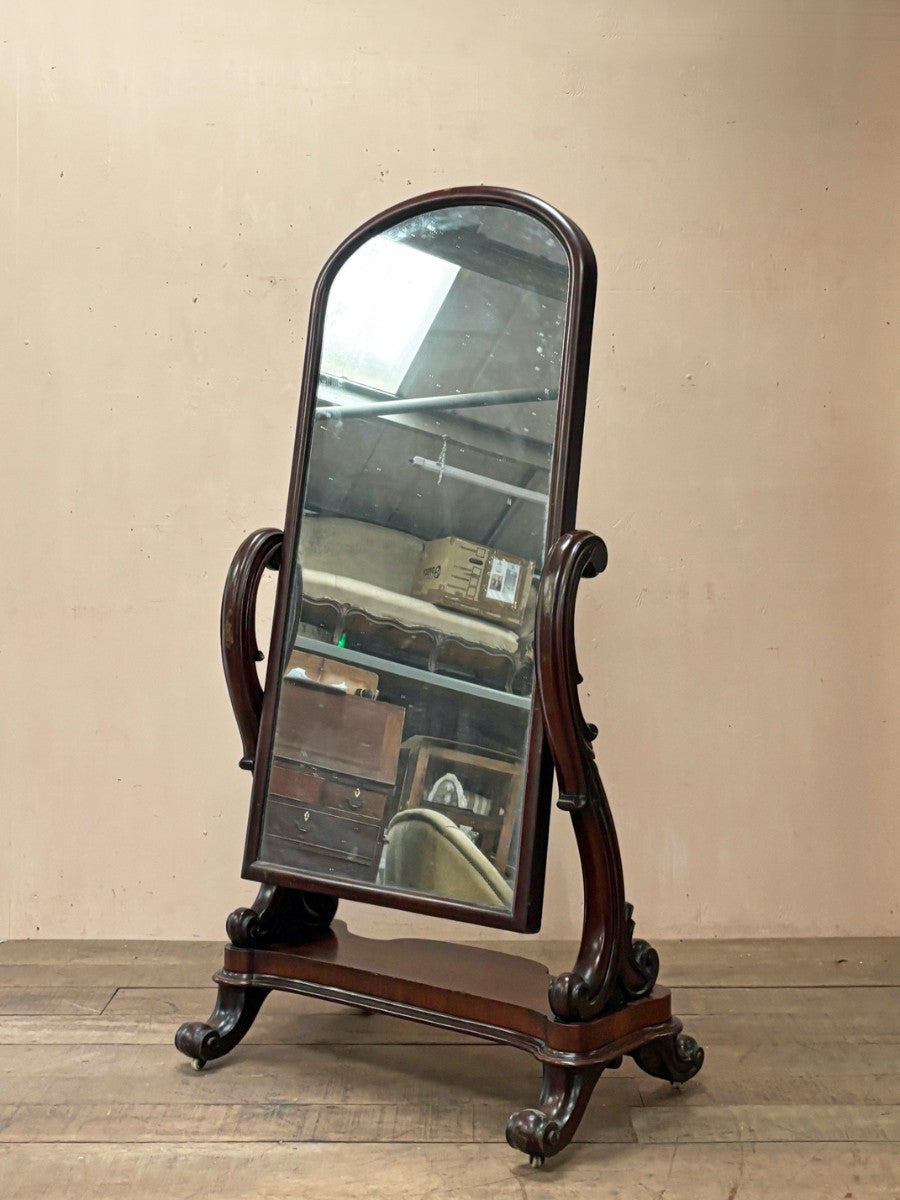 Large mahogany cheval