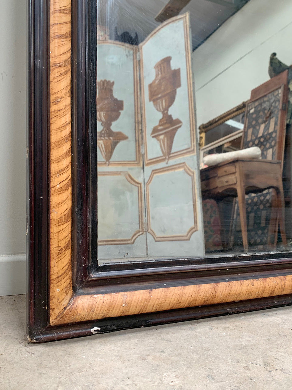 Louis Philippe ebonised mirror