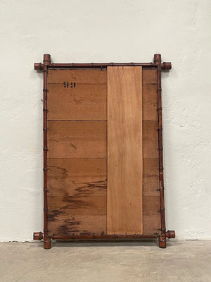 Tall faux bamboo mirror