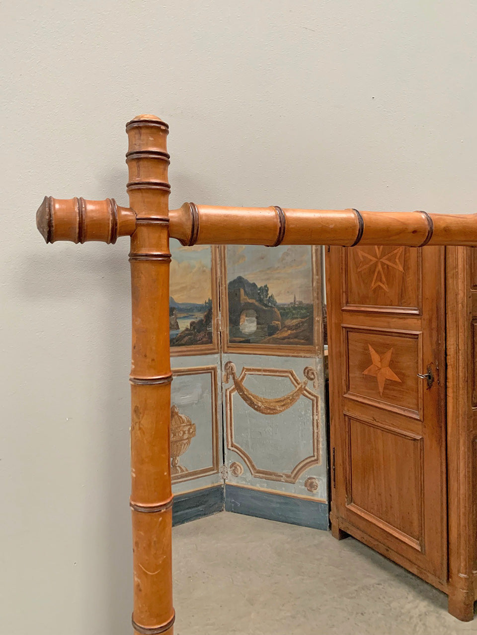 Dressing mirror in faux bamboo