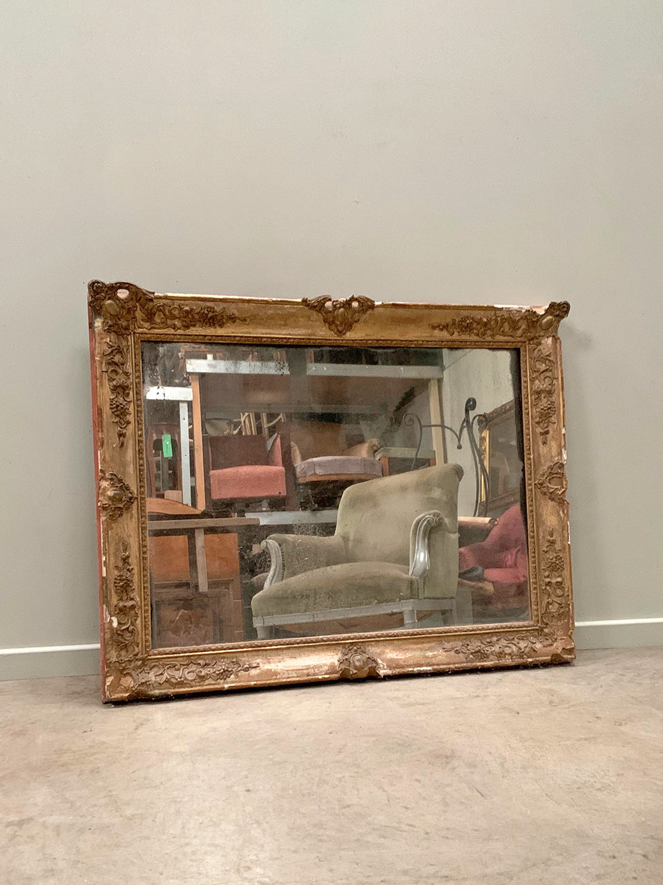 Distressed and foxed mirror