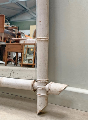 Tall chippy painted faux bamboo mirror