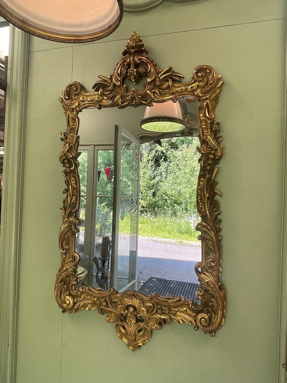 Large carved gilt mirror