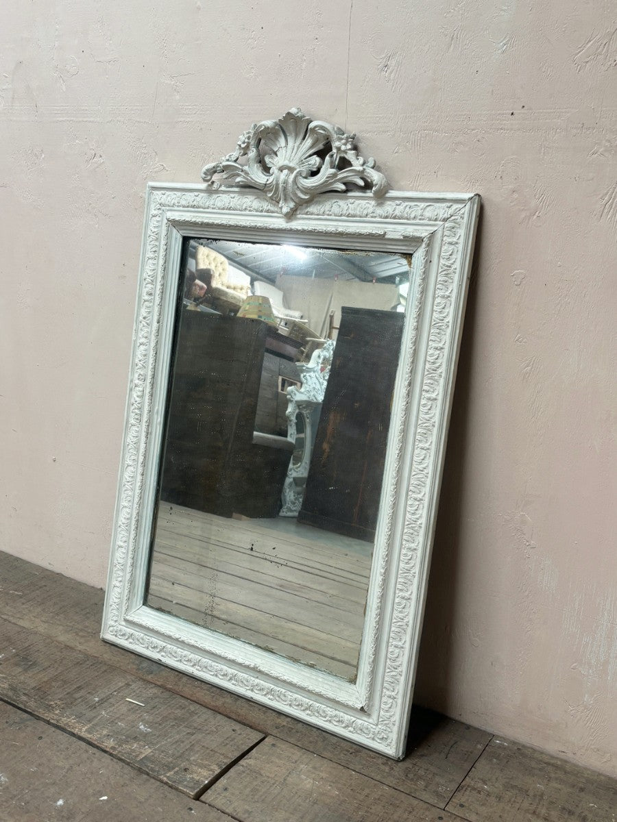 Painted mirror with crest