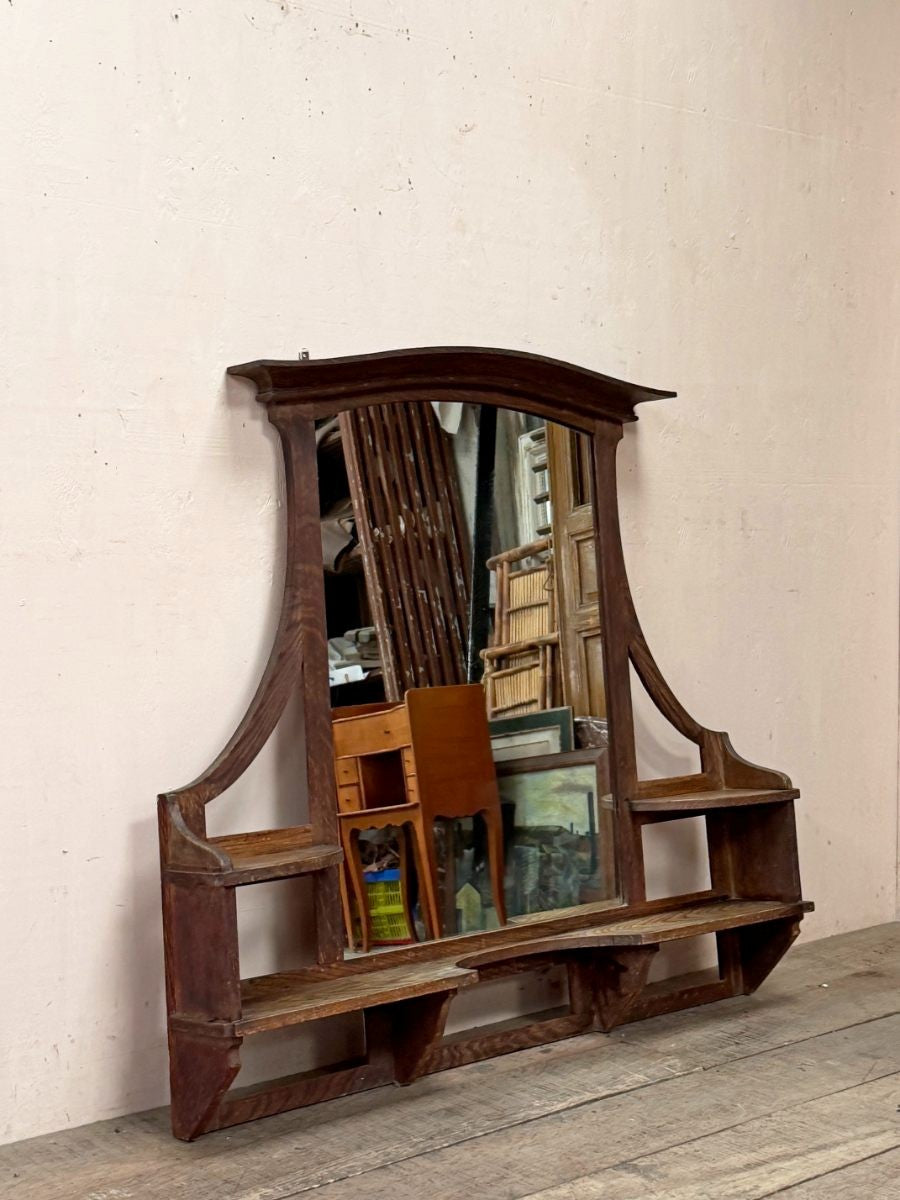 Swiss oak mirror