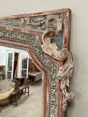 Large painted mirror with crest