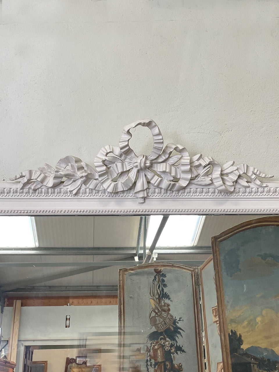 Mid 1800's white crested mirror