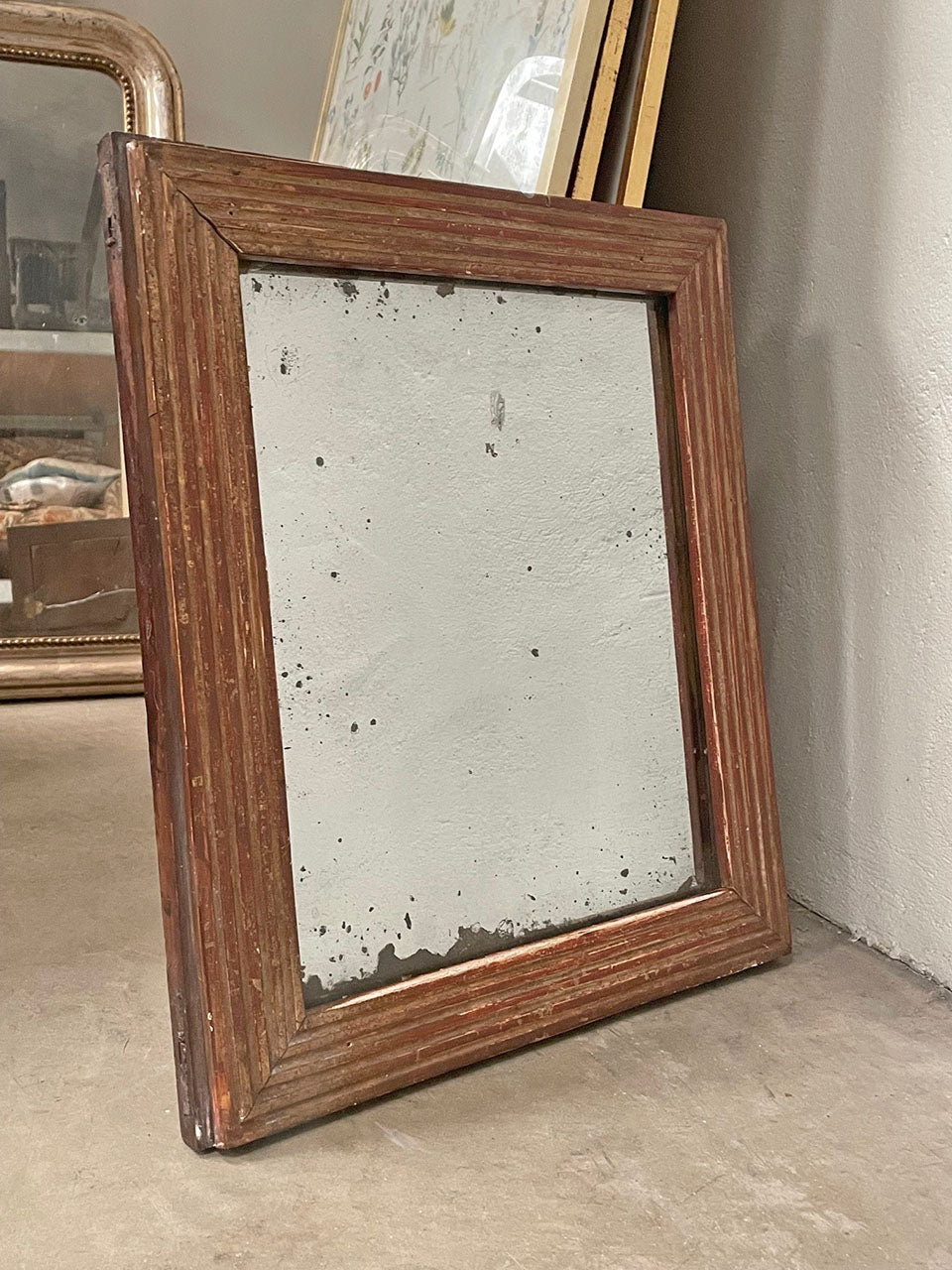 18th century gilded and reeded mirror