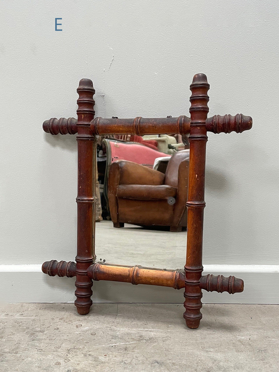 Small faux bamboo mirror