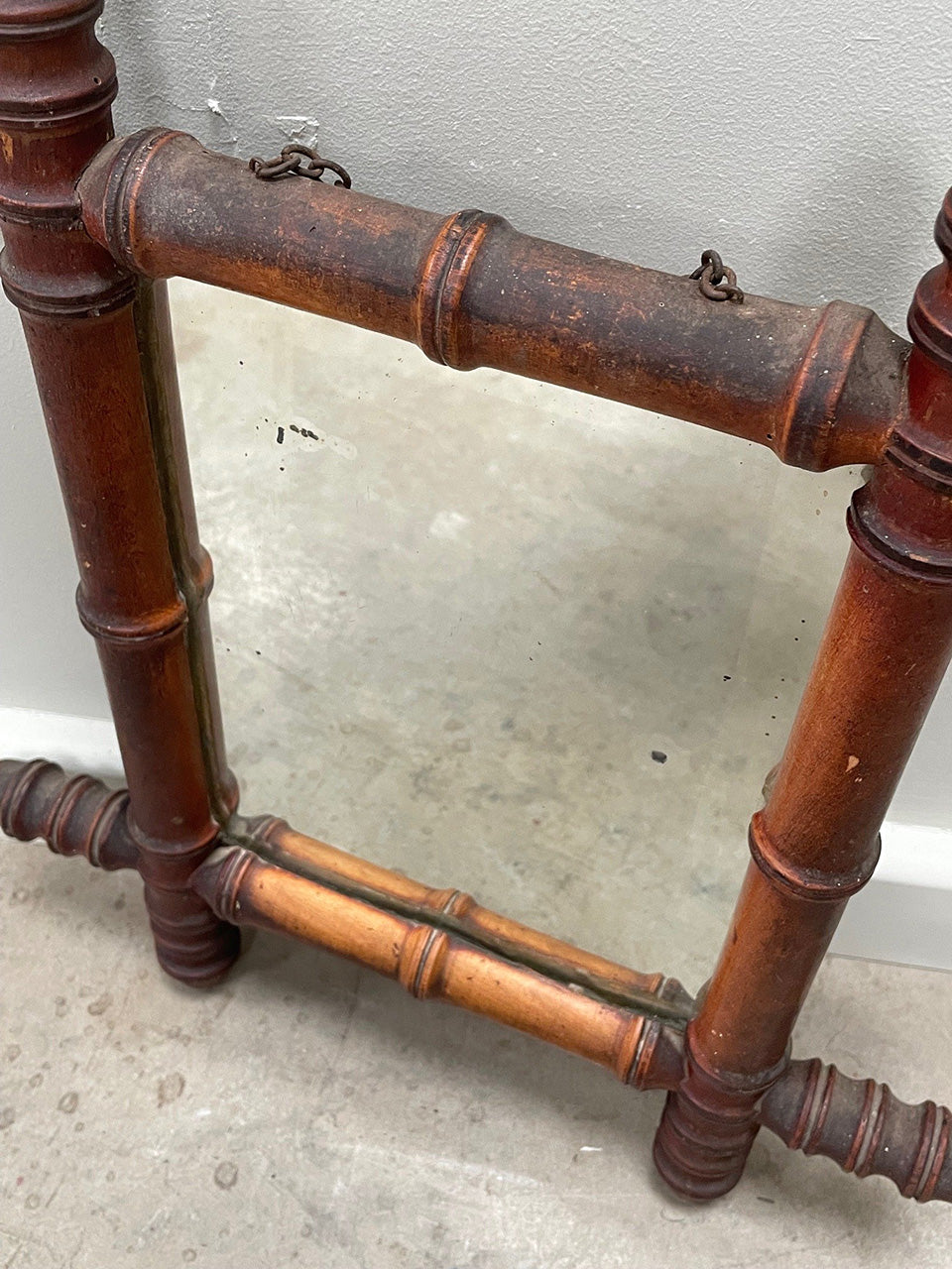 Small faux bamboo mirror