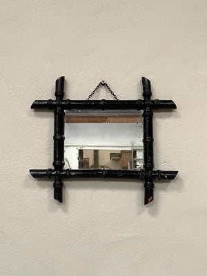 Small painted faux bamboo mirror