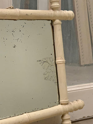 Cream painted faux bamboo mirror