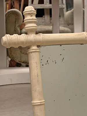 Cream painted faux bamboo mirror
