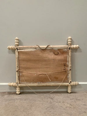 Cream painted faux bamboo mirror
