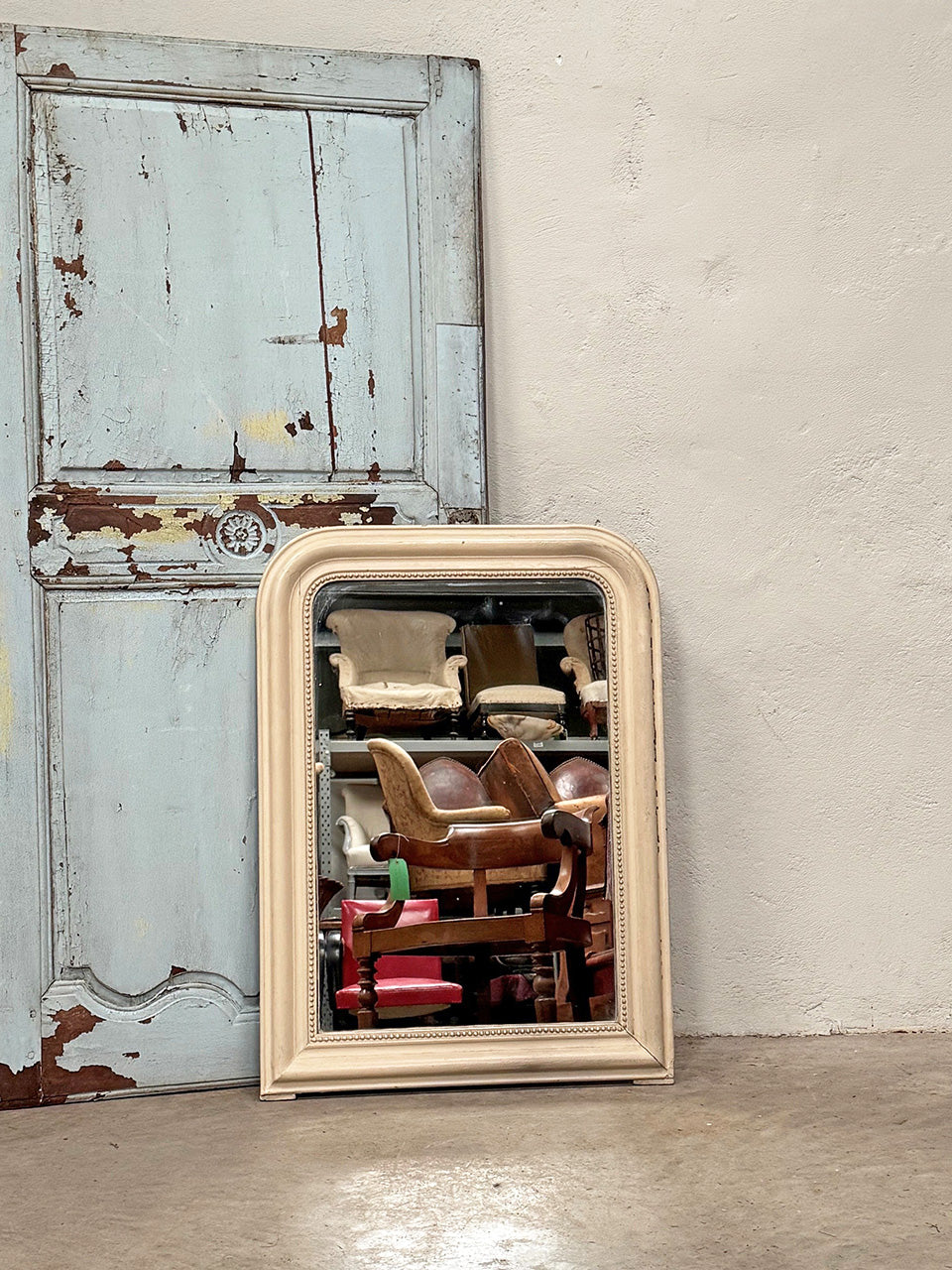 Cream painted Louis Philippe mirror