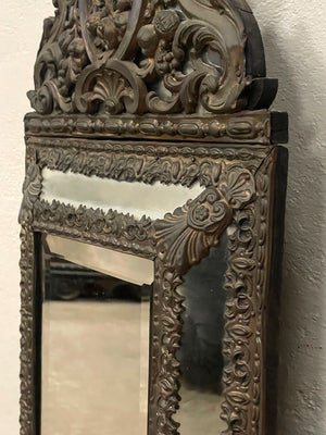 Small repousse cushion mirror