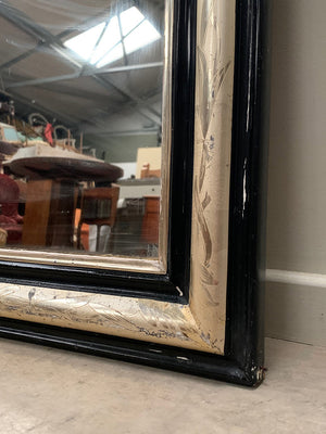 Silver and ebonised mirror