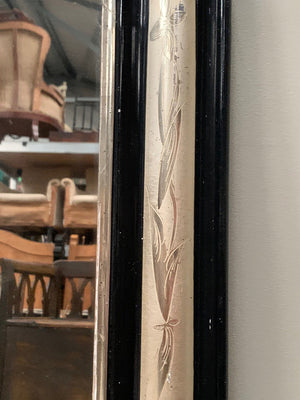 Silver and ebonised mirror