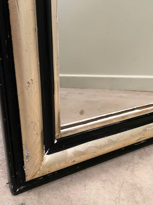 Silver and ebonised mirror