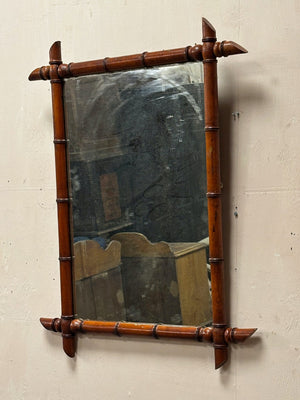 19th century faux bamboo mirror