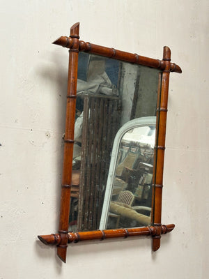 19th century faux bamboo mirror