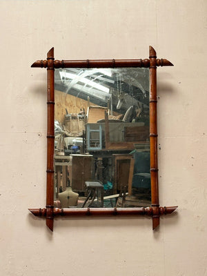 19th century faux bamboo mirror