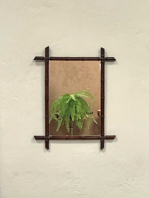 Faux bamboo mirror