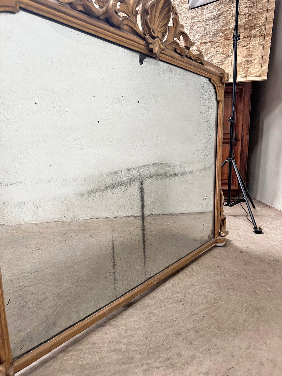Foxed overmantle mirror