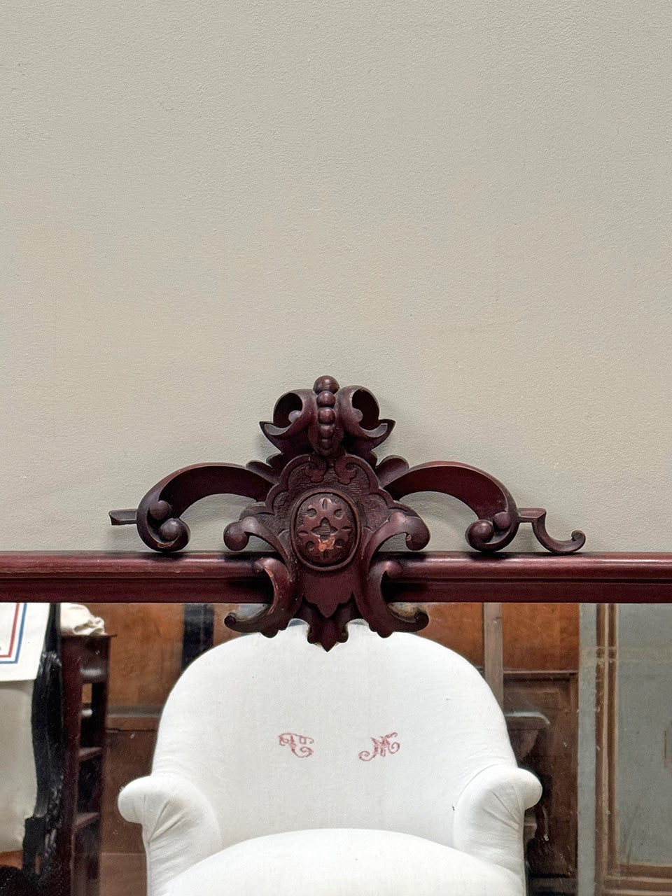 Victorian mahogany overmantle mirror