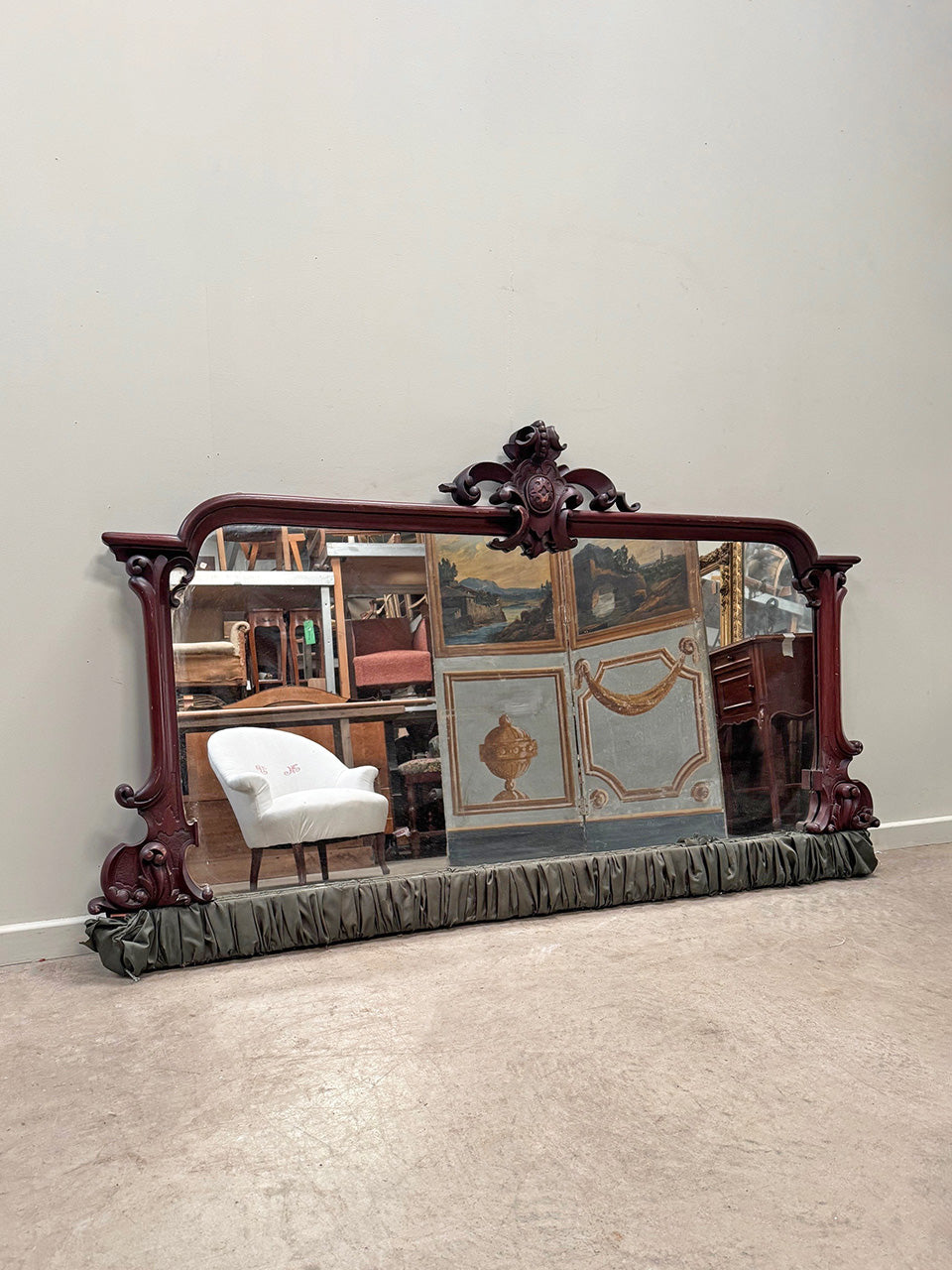 Victorian mahogany overmantle mirror