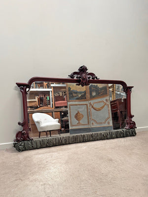Victorian mahogany overmantle mirror