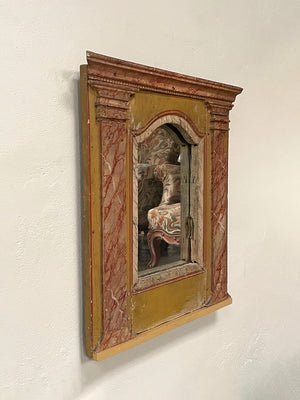 Painted wooden wall mirror