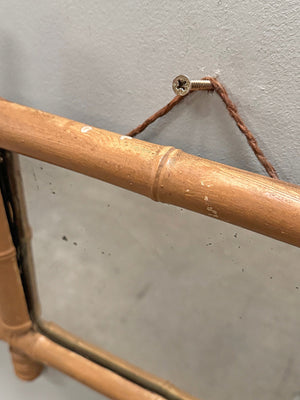 Small faux bamboo mirror