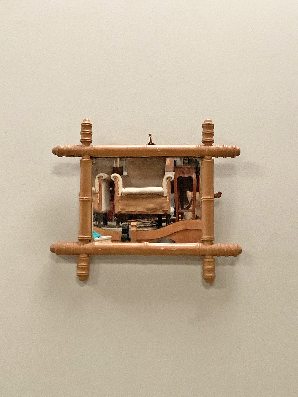 Small faux bamboo mirror