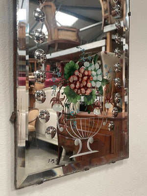 1920's etched mirror