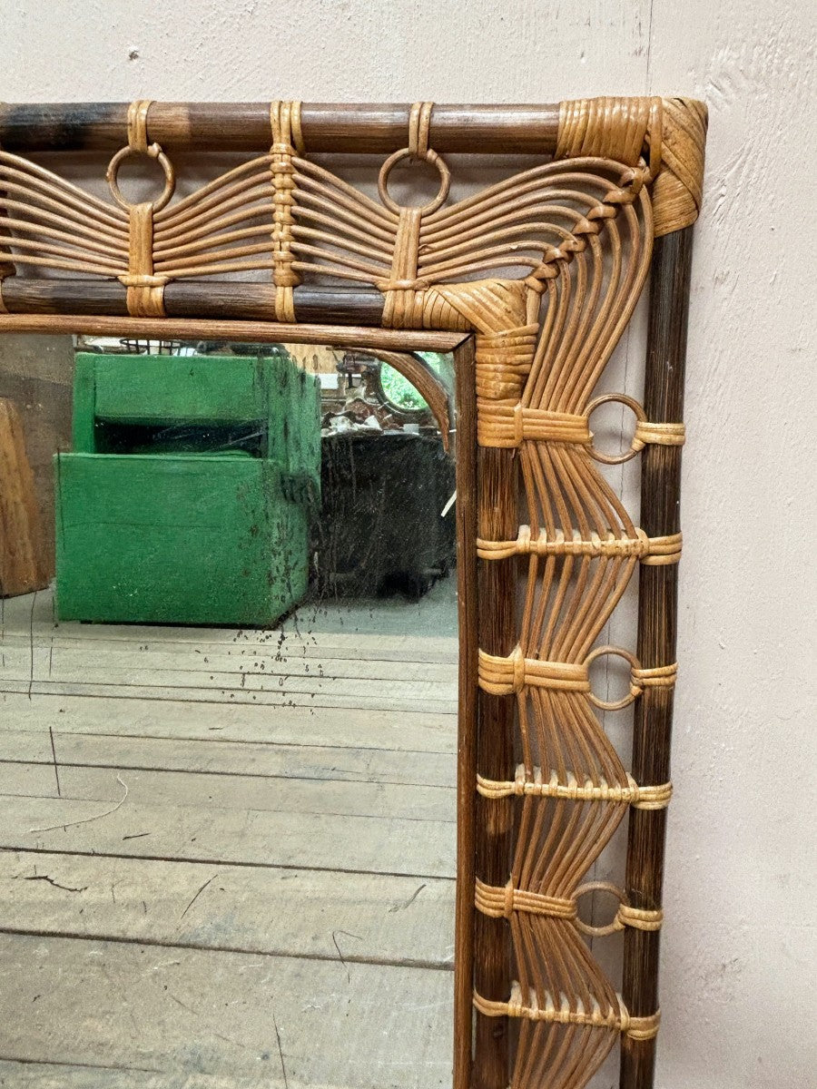 Rattan mirror