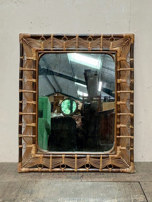 Rattan mirror