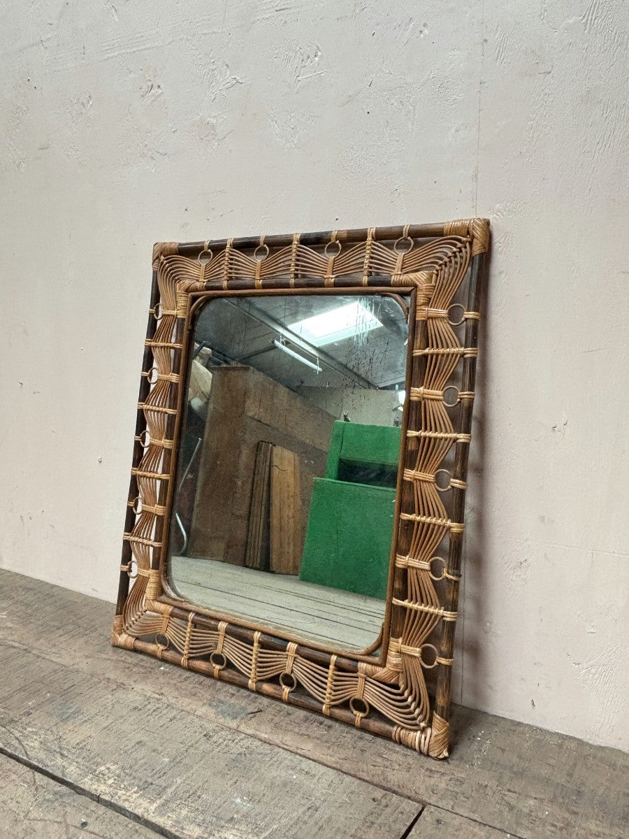 Rattan mirror