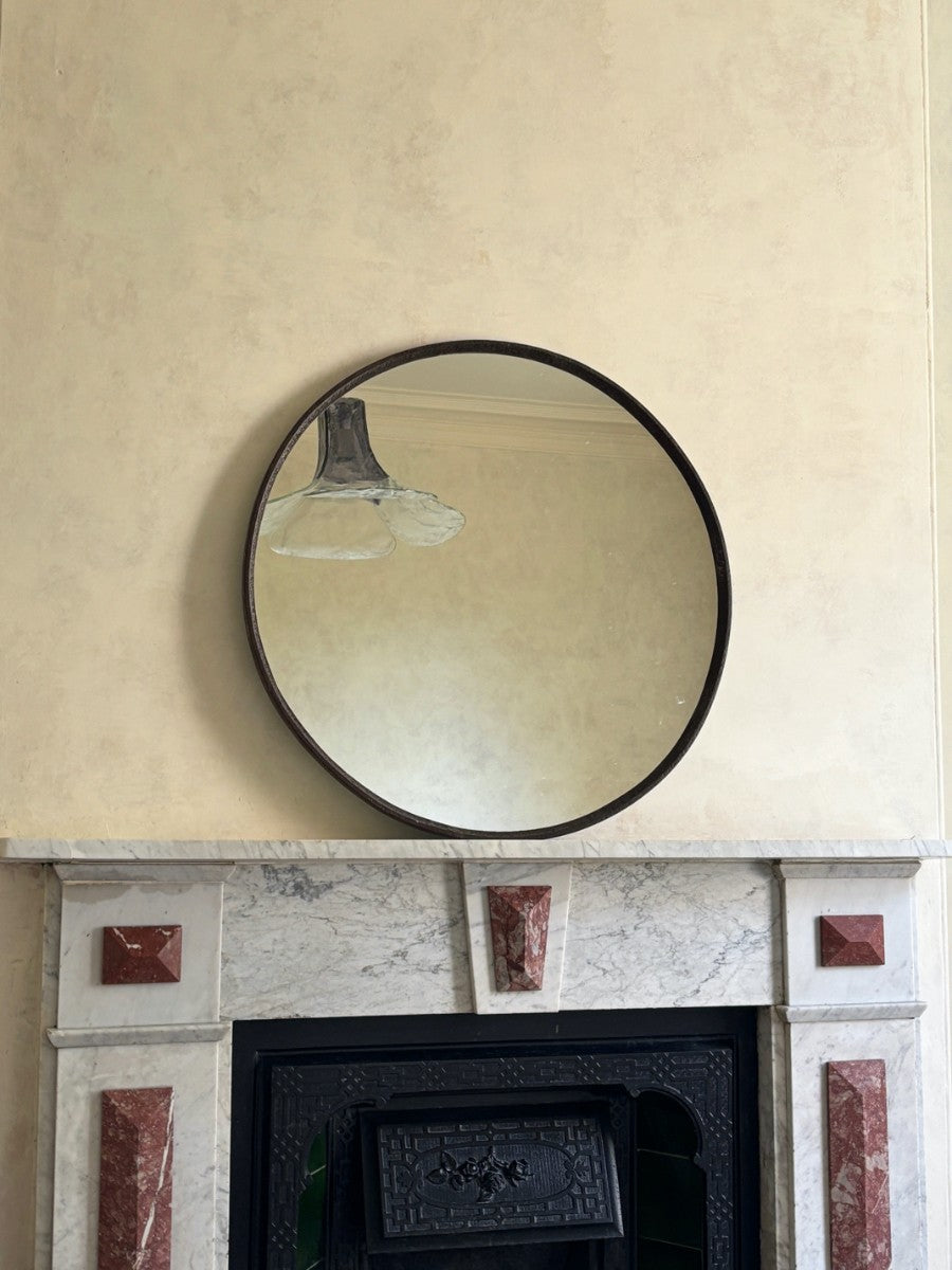 Round wrought iron mirror