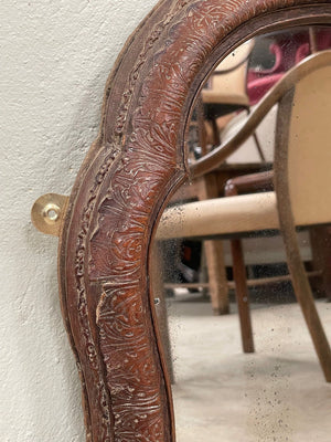 Leather frame mirror