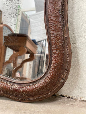 Leather frame mirror