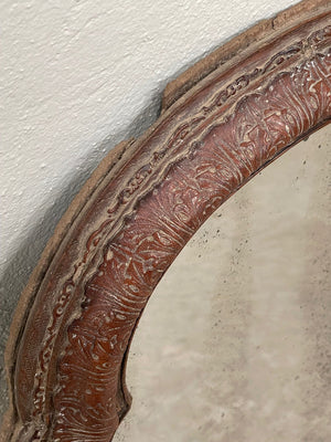 Leather frame mirror