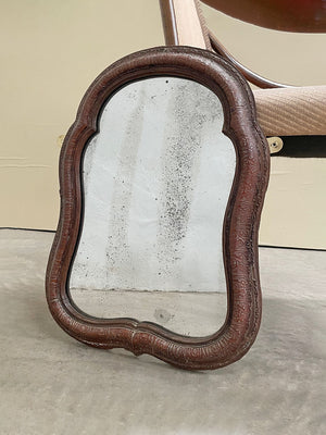 Leather frame mirror