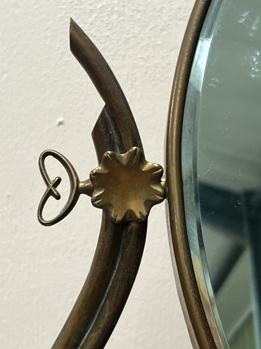Brass frame mirror