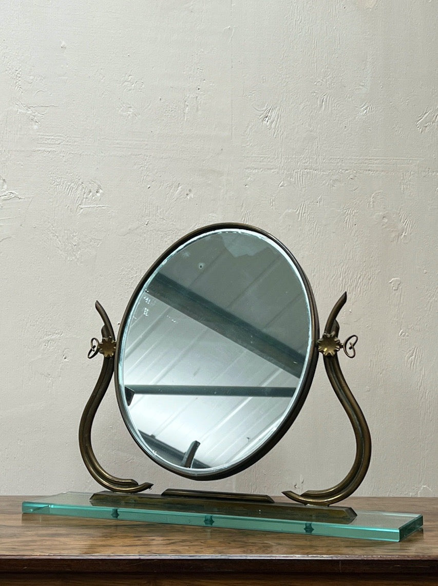 Brass frame mirror
