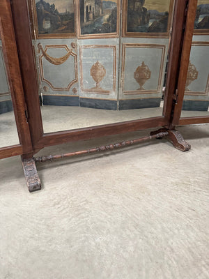 Large freestanding triptych mirror